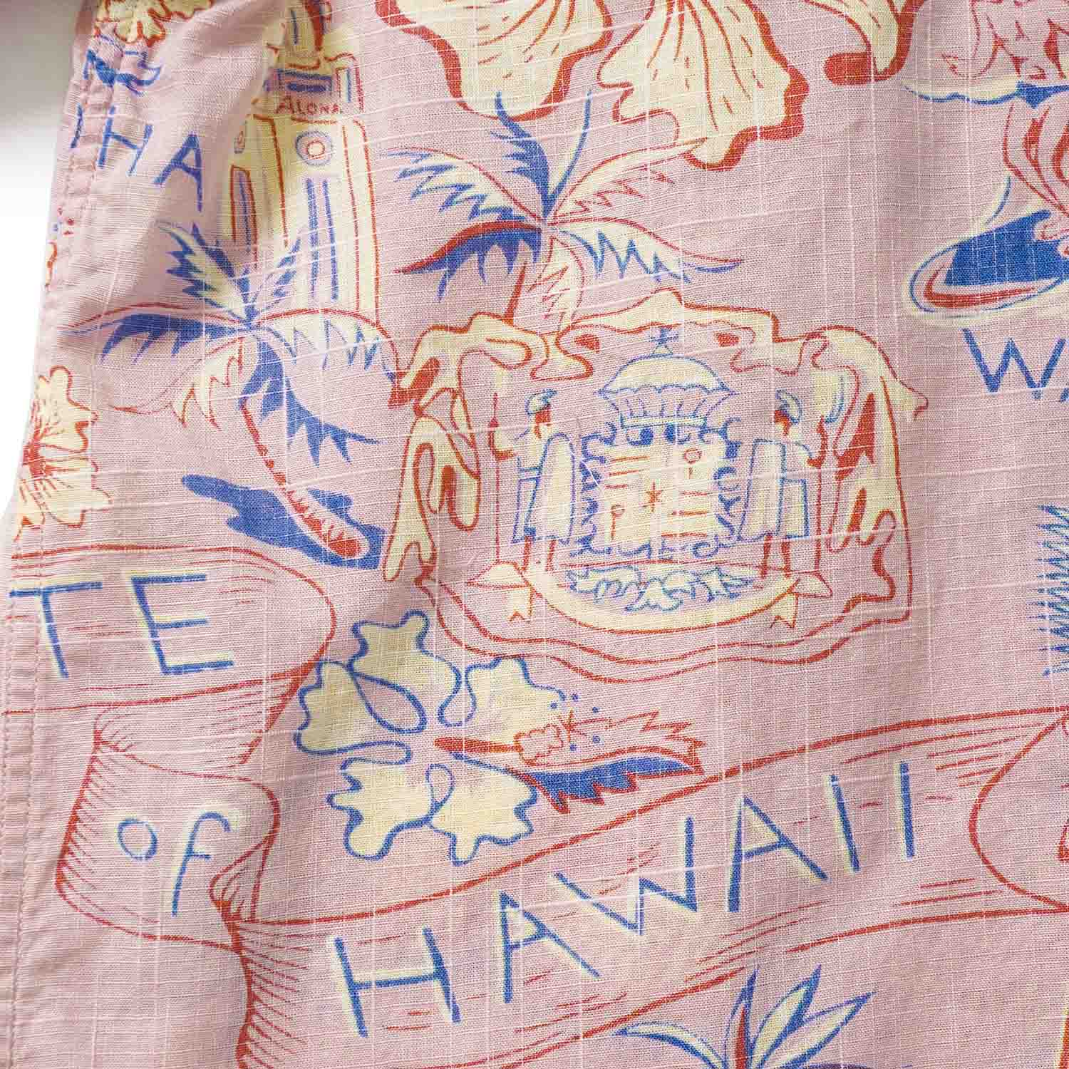 SUN SURF ���󥵡��� Ⱦµ �����ϥ���� COTTON LINEN SLUBYARN HAWAIIAN SHIRT  ��STATE OF HAWAII��  SS39693