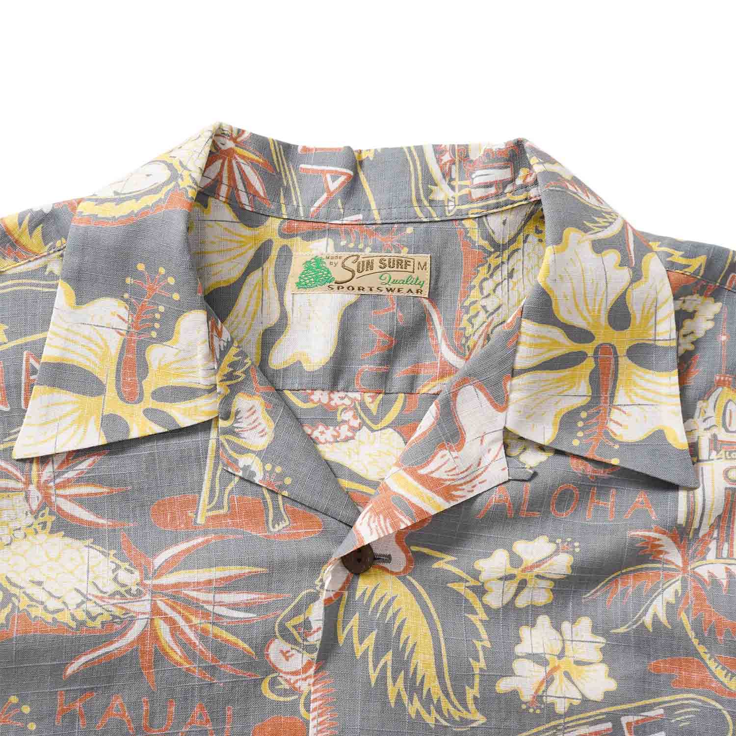 SUN SURF ���󥵡��� Ⱦµ �����ϥ���� COTTON LINEN SLUBYARN HAWAIIAN SHIRT  ��STATE OF HAWAII��  SS39693