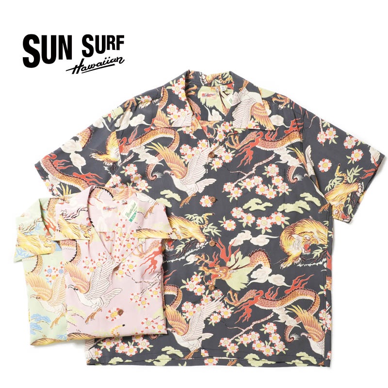 SUN SURF 󥵡 Ⱦµ ϥ RAYON HAWAIIAN SHIRT "THE TRIANGULAR FIGHT" SS39414