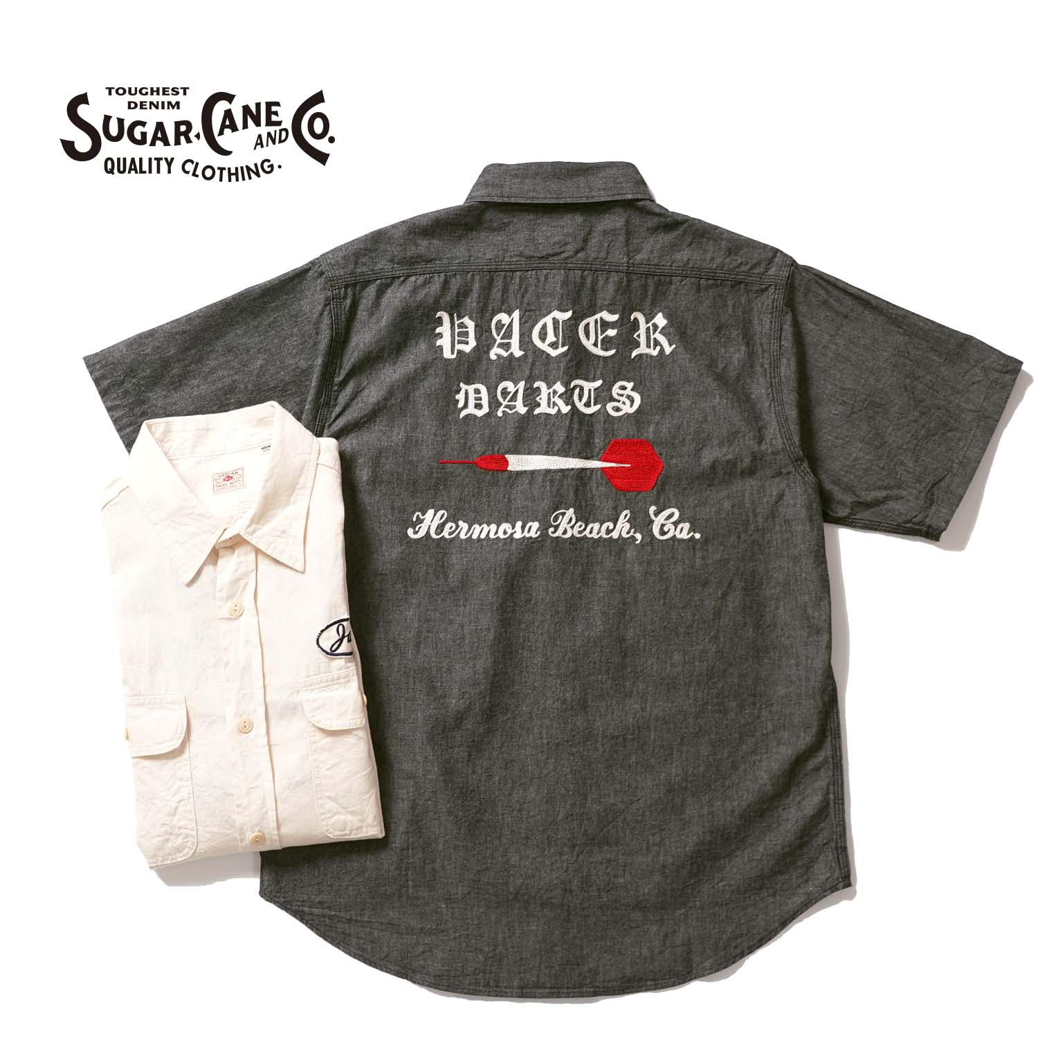 SUGAR CANE ���奬�������� Ⱦµ����� ��CHAMBRAY WORK SHIRT with CHAIN EMBROIDERED�� SC39731