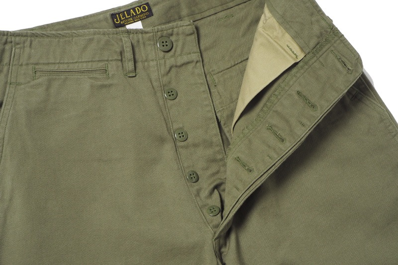 JELADO �����顼�� �ѥ�� "41 Khaki Lastresort Chino Cloth Stencil" AG94341B-OL