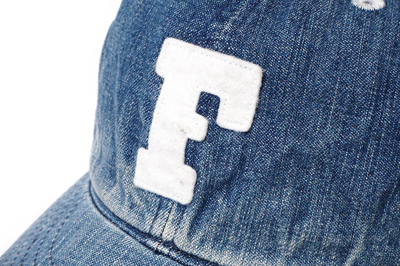 FULLCOUNT �ե륫����� ����å� ˹�� "6PANEL DENIM BASEBALL CAP F PATCH VINTAGE WASH" 6843HW
