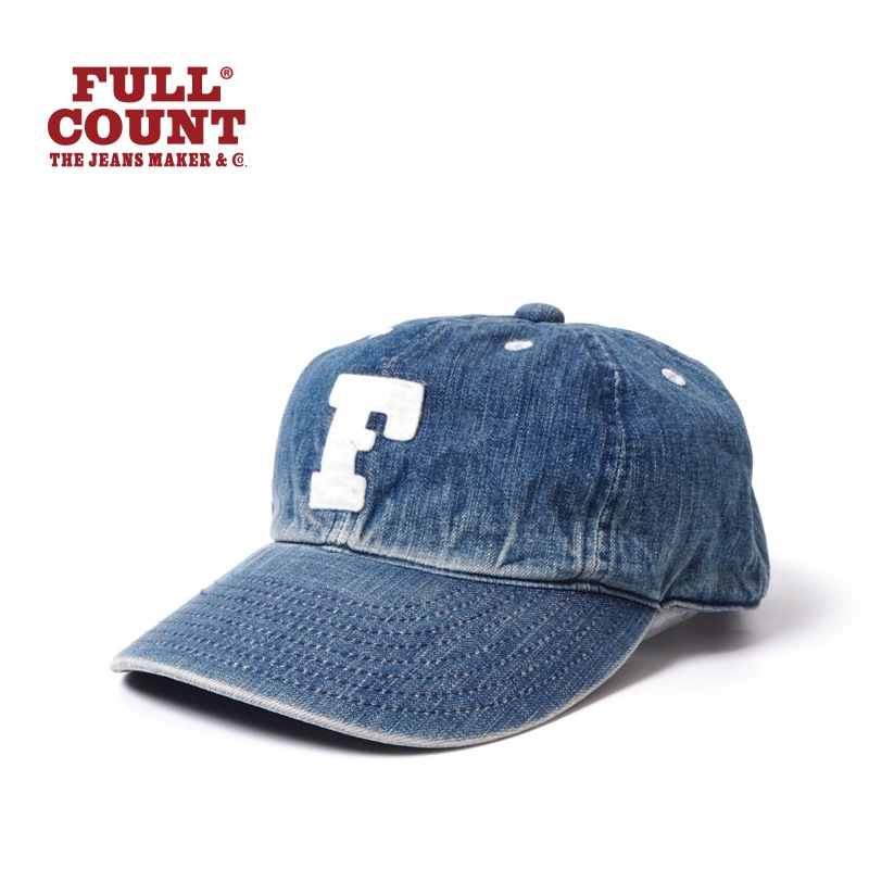 FULLCOUNT �ե륫����� ����å� ˹�� "6PANEL DENIM BASEBALL CAP F PATCH VINTAGE WASH" 6843HW