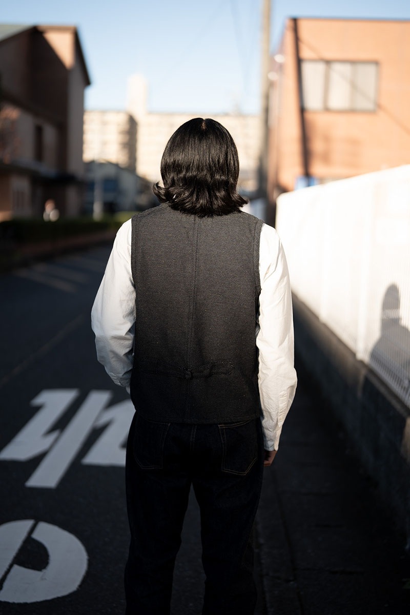 SUGAR CANE ���奬�������� �٥��� "FICTION ROMANCE 13.7oz. INDIGO NEP DENIM WORK VEST"��SC15446