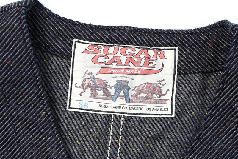 SUGAR CANE ���奬�������� �٥��� "FICTION ROMANCE 13.7oz. INDIGO NEP DENIM WORK VEST"��SC15446