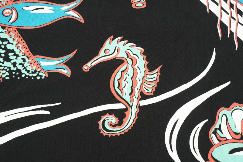 SUN SURF 󥵡 Ⱦµ ϥ RAYON HAWAIIAN SHIRT BUG EYED FISH SS39417