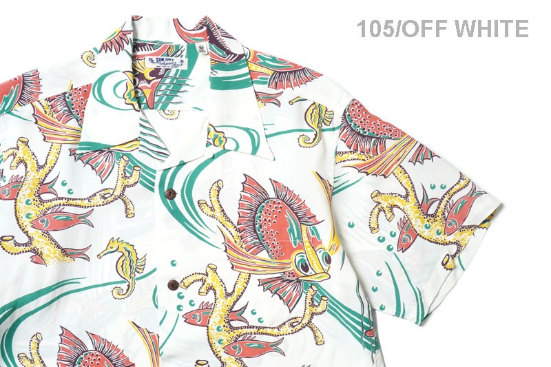 SUN SURF 󥵡 Ⱦµ ϥ RAYON HAWAIIAN SHIRT BUG EYED FISH SS39417