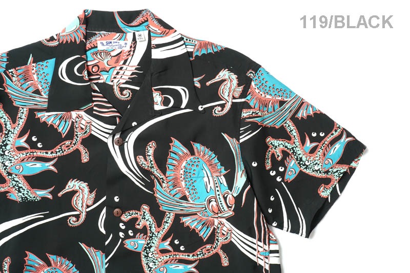 SUN SURF 󥵡 Ⱦµ ϥ RAYON HAWAIIAN SHIRT BUG EYED FISH SS39417