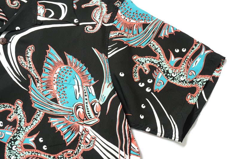 SUN SURF 󥵡 Ⱦµ ϥ RAYON HAWAIIAN SHIRT BUG EYED FISH SS39417
