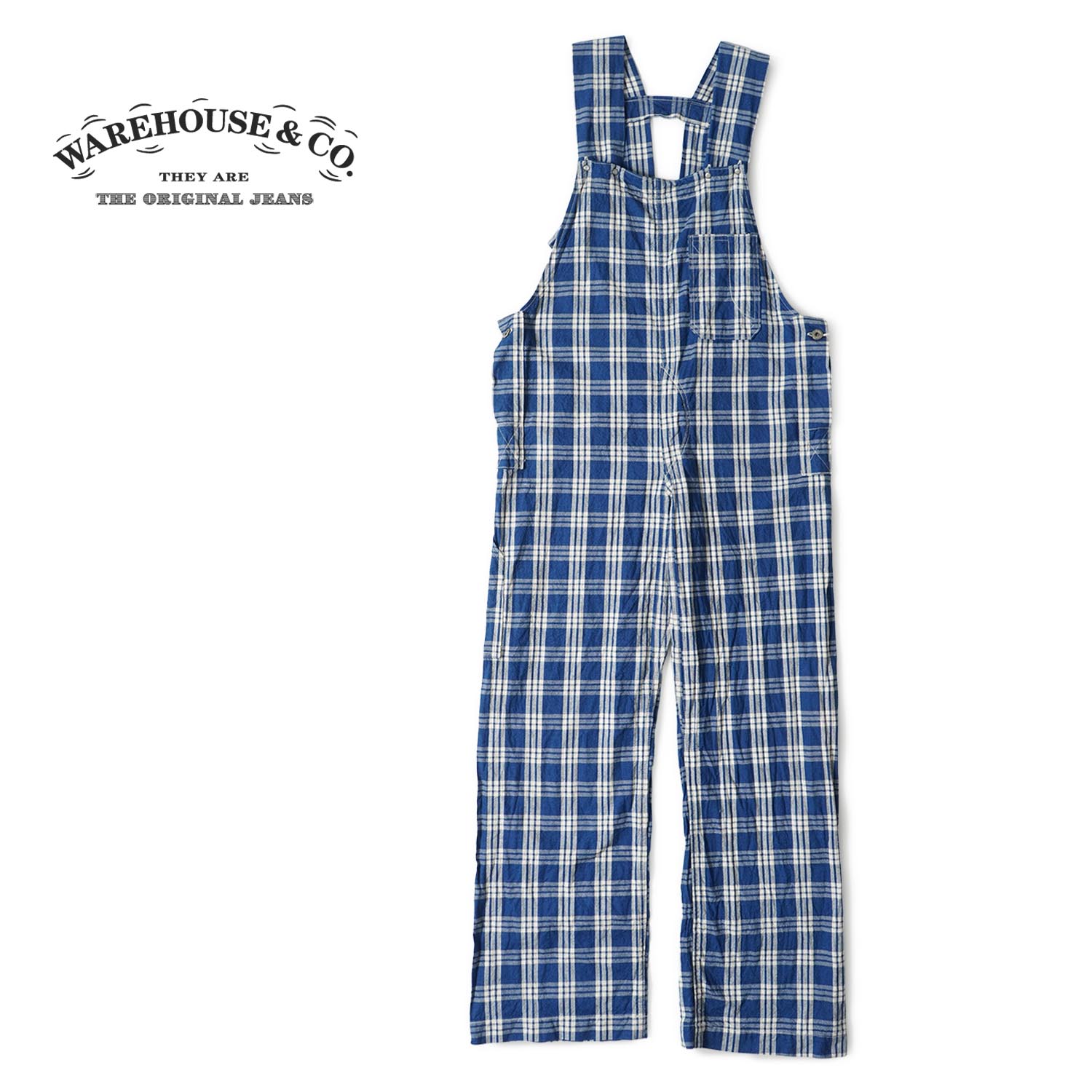 �ڥ�󥦥��å����WAREHOUSE �������ϥ��� �����С������� ��1930'S INDIGO BLUE and WHITE CHECK OVERALL"  1238-CHECK-OW(25SS)