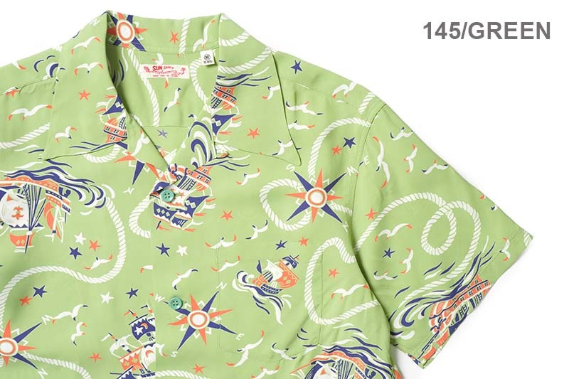 SUN SURF ���󥵡��� Ⱦµ �����ϥ���� RAYON HAWAIIAN SHIRT  ��AGE OF DISCOVERY��  SS39429