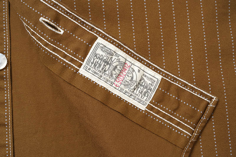 SUGAR CANE ���奬��������  Ⱦµ �����  FICTION ROMANCE  "8.5oz BROWN WABASH STRIPE WORK SHIRTS"  SC38700