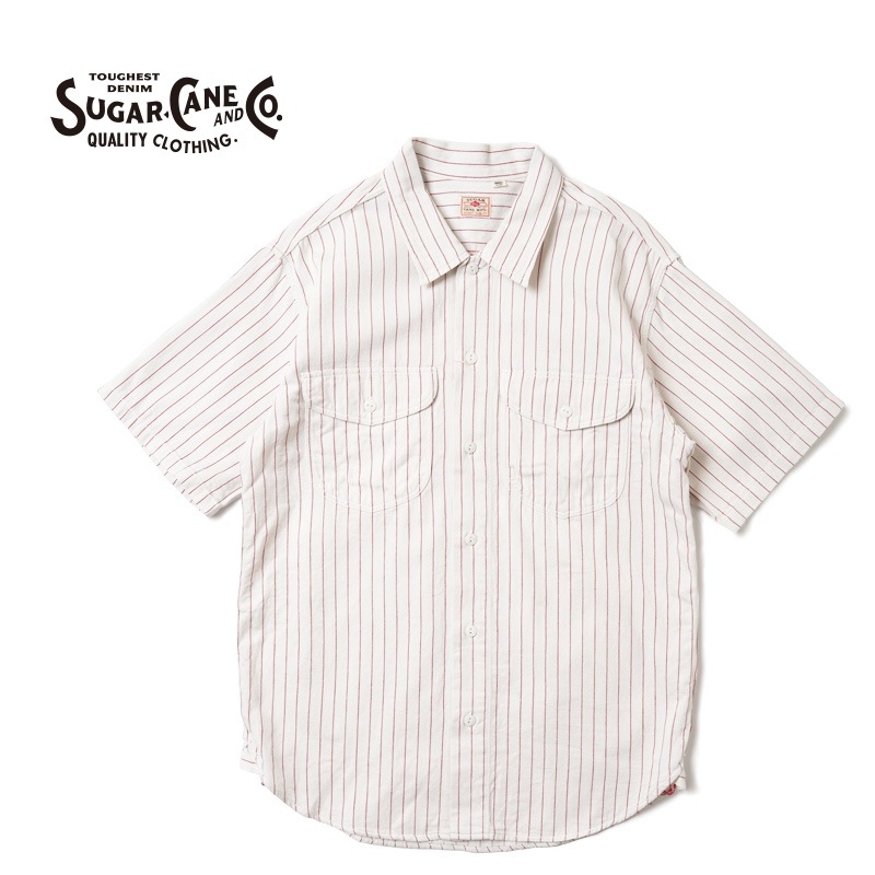 SUGAR CANE 奬 Ⱦµ COKE STRIPE WORK SHIRT  SHORT SLEEVE SC38699