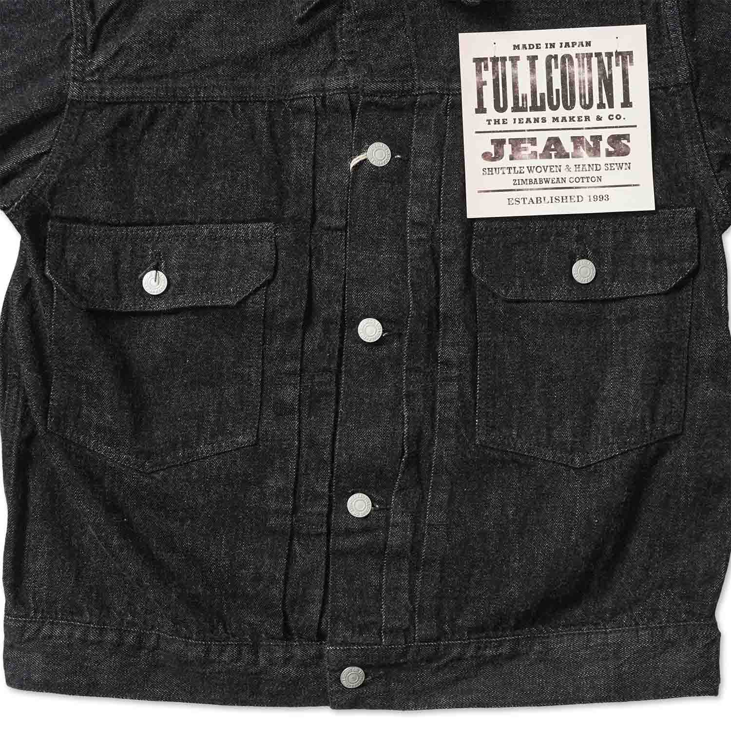 FULLCOUNT �ե륫����ȡ��ǥ˥� ���㥱�åȡ���Type 2 Black Denim Jacket (Super Smooth)��  2102BKSS