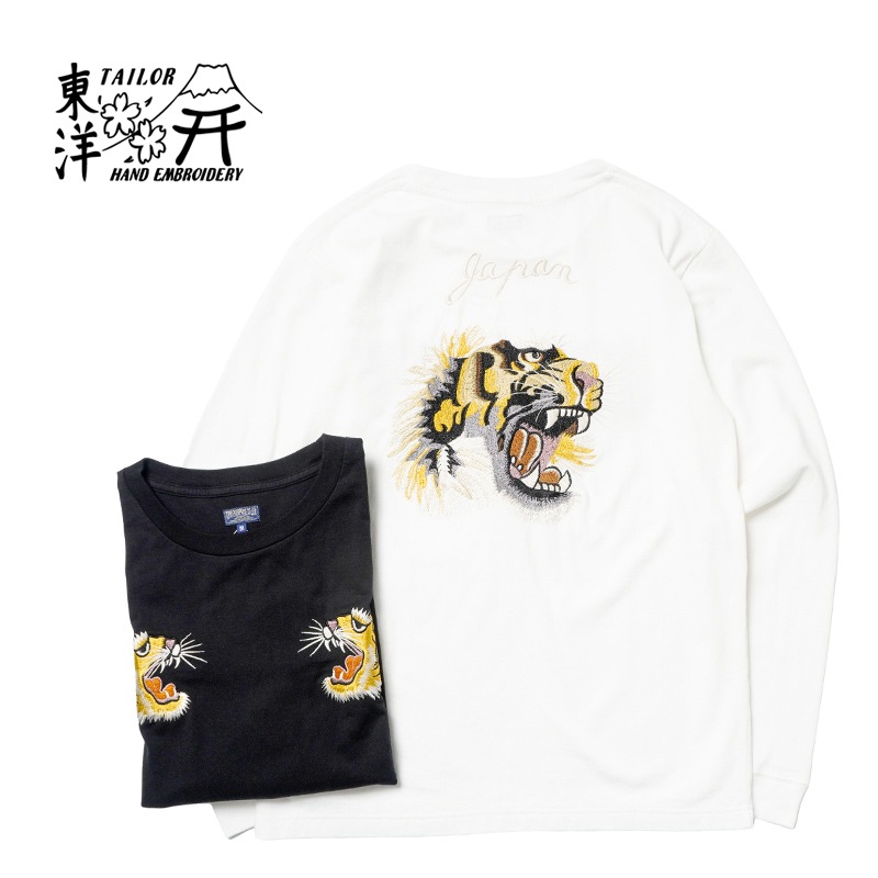 TAILOR TOYO �ơ��顼���� Ĺµ ����T����ġ�LONG SLEEVE SUKA T-SHIRT EMBROIDERED ��TIGER��  TT69649