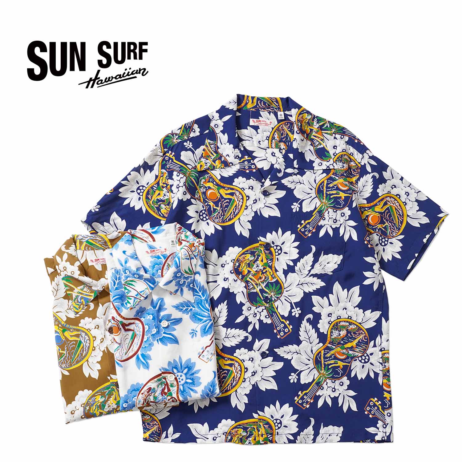 SUN SURF ���󥵡��� Ⱦµ �����ϥ���� RAYON HAWAIIAN SHIRT ��UKULELE MELODY�� SS39613