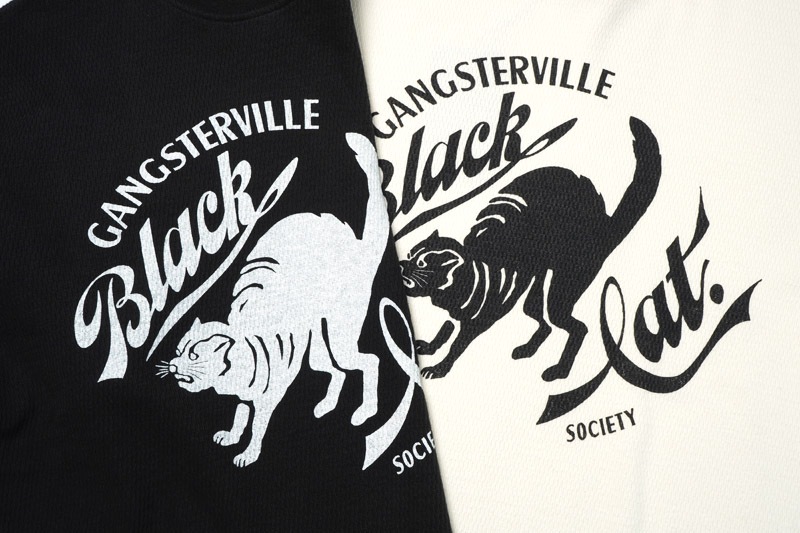 GANGSTERVILLE ����󥰥������ӥ� ĹµT����� "BLACK CAT SOCIETY - L/S T-SHIRTS"  GSV-24-AW-16