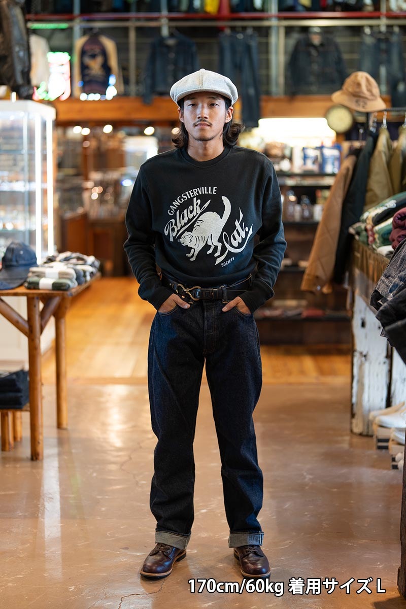 GANGSTERVILLE ����󥰥������ӥ� ĹµT����� "BLACK CAT SOCIETY - L/S T-SHIRTS"  GSV-24-AW-16