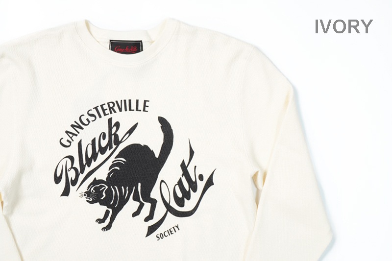 GANGSTERVILLE ����󥰥������ӥ� ĹµT����� "BLACK CAT SOCIETY - L/S T-SHIRTS"  GSV-24-AW-16