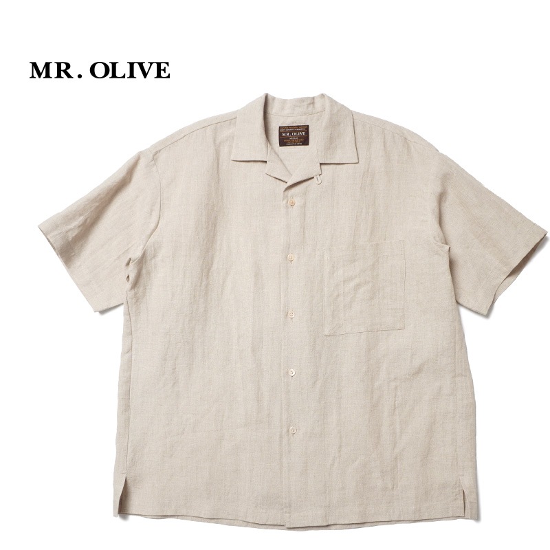 MR.OLIVE �ߥ��������꡼�� Ⱦµ ����� "FRENCH LINEN WASHABLE / OPEN COLLAR SHIRT" M251141
