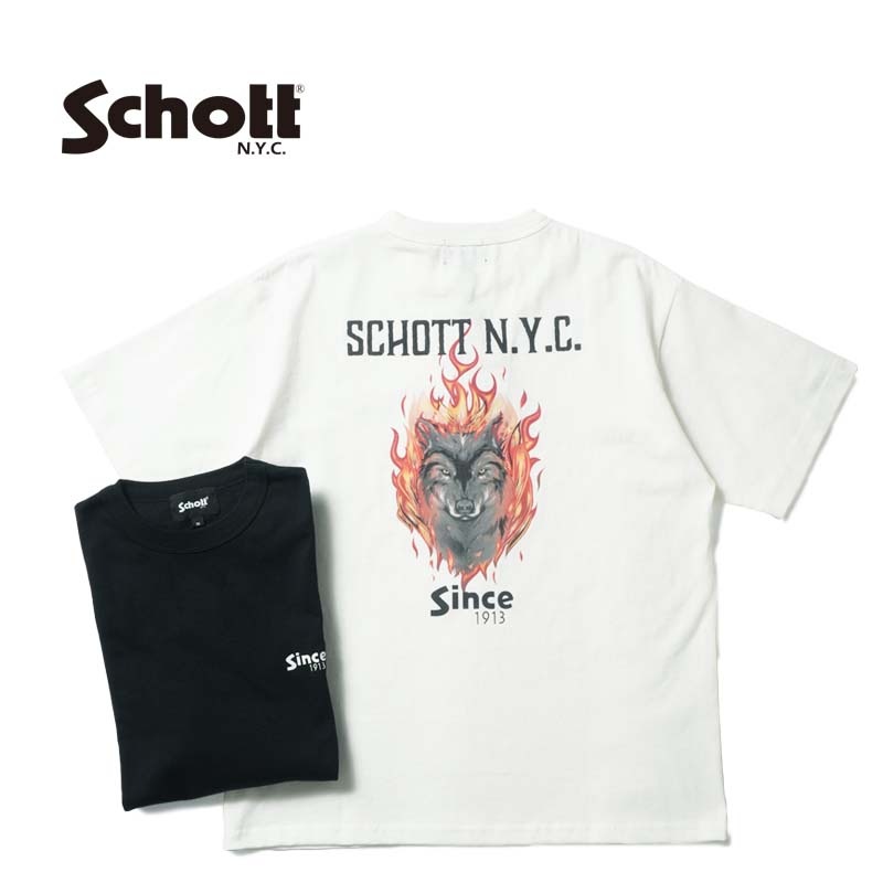 Schott ����å� Ⱦµ�ԥ���� "T-SHIRT FIREWOLF" 782-5134020