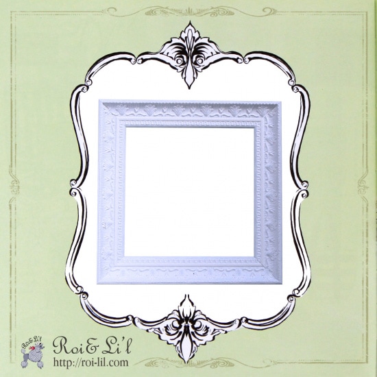 ヴィンテージ額縁　タイルフレーム 15cm&20cmタイル専用フレーム『シャビーシックアイスブルー