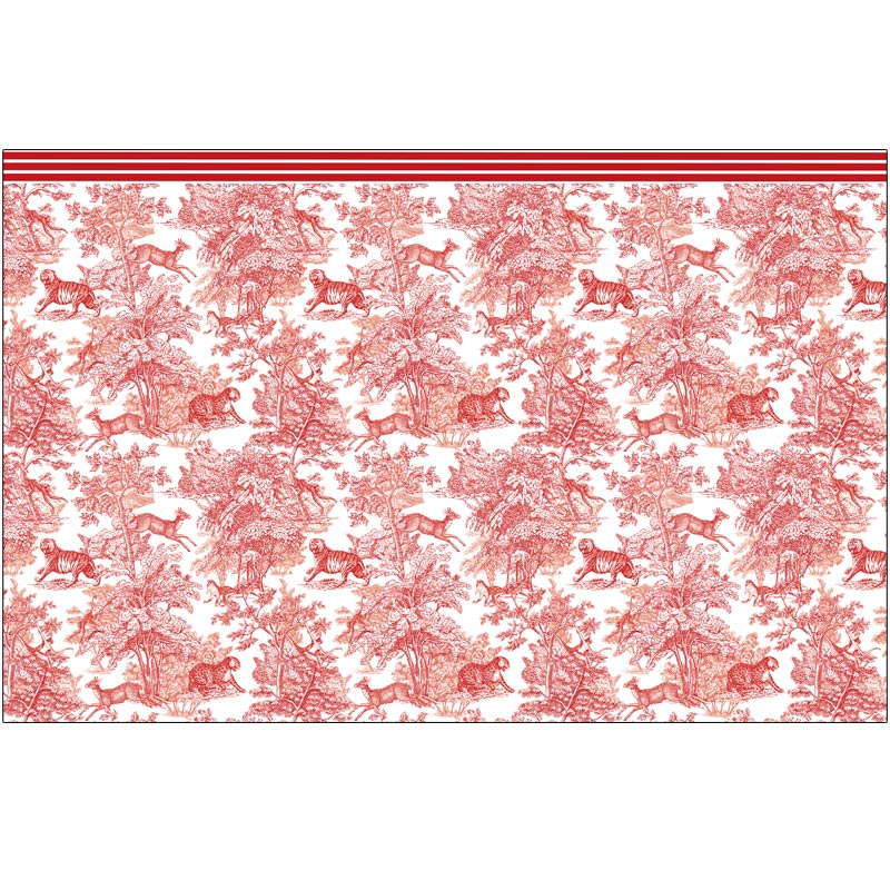 ž̻ Toile de Jouy Tigre/Red-ȥɥ奤/åɡA3