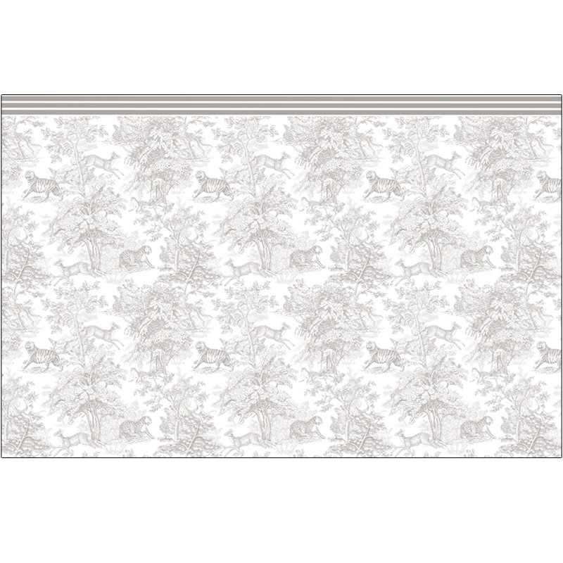 ž�̻� ��Toile de Jouy Tigre/Gray-�ȥ��ɥ��奤��������/���졼��A3