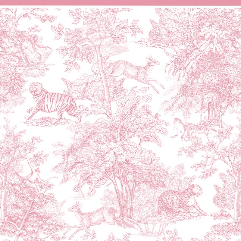 ž�̻� ��Toile de Jouy Tigre/Pink-�ȥ��ɥ��奤��������/�ԥ󥯡�A3