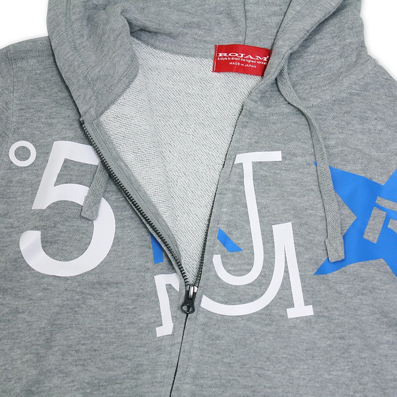 ROJAM ジップパーカー “グレー” ユニセックスモデル