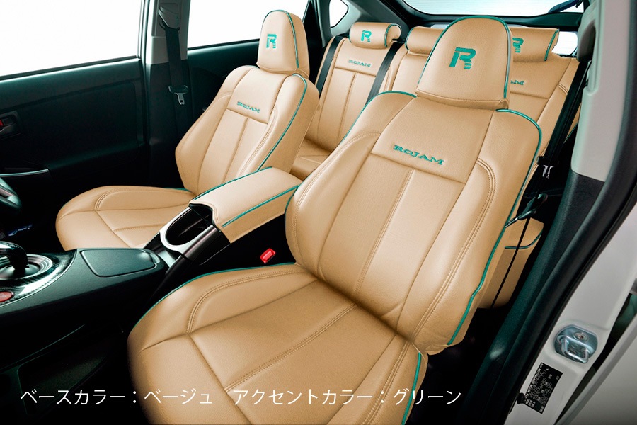 ROJAM シートカバー レザーモデル 2列シート1台分セット プリウスα 40系用