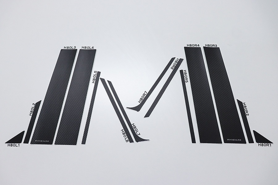 ROJAM カーボンデカール ピラー 14点セット ハリアー 80系用