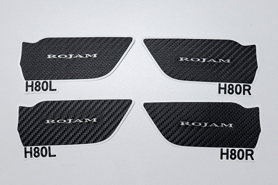 ROJAM カーボンデカール インナードアハンドルプロテクター 4点セット ハリアー 80系用