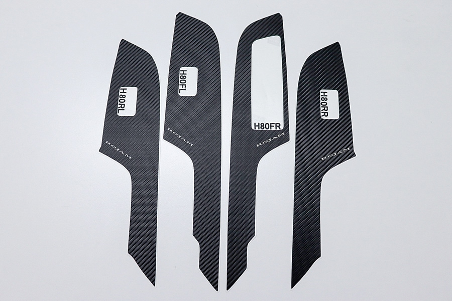 ROJAM カーボンデカール パワーウィンドウスイッチパネル 4点セット  ハリアー 80系用