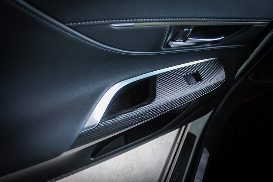 ROJAM カーボンデカール パワーウィンドウスイッチパネル 4点セット  ハリアー 80系用