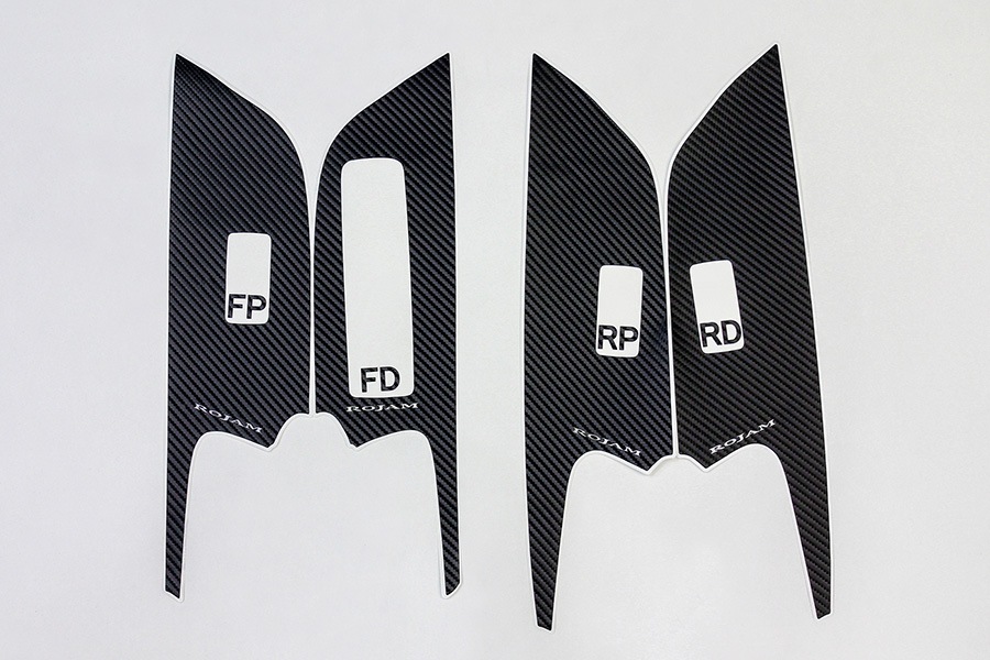 ROJAM カーボンデカール パワーウィンドウスイッチパネル 4点セット ハリアー 60系用