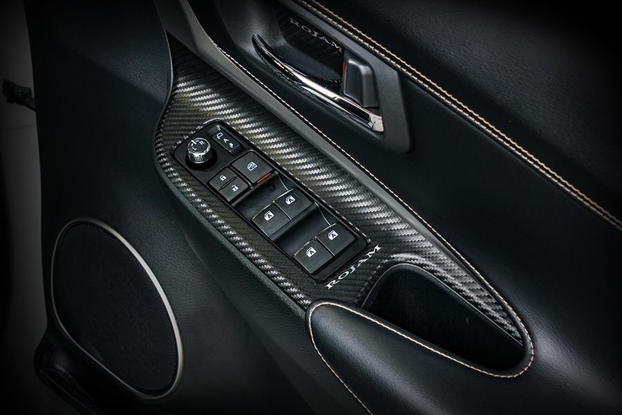 ROJAM カーボンデカール パワーウィンドウスイッチパネル 4点セット ハリアー 60系用