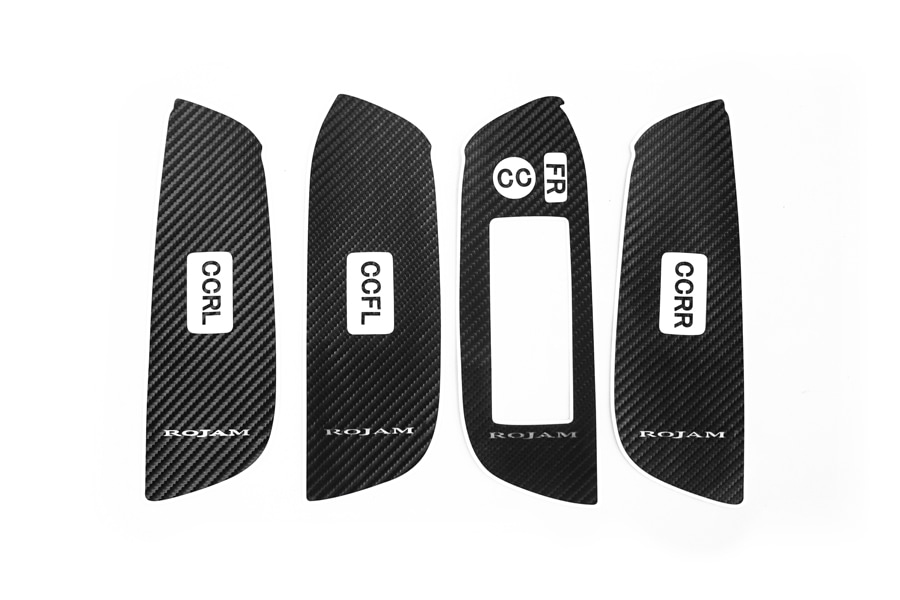 ROJAM カーボンデカール パワーウィンドウスイッチパネル 4点セット クラウンスポーツ用