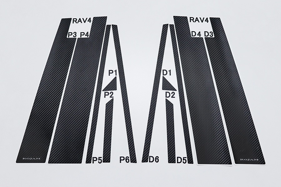 ROJAM カーボンデカール ピラー 12点セット RAV4 50系用