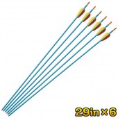 アーチェリー用　アルミ矢　29インチ　ブルー×6本セット|アーチェリー|シューティングスポーツ