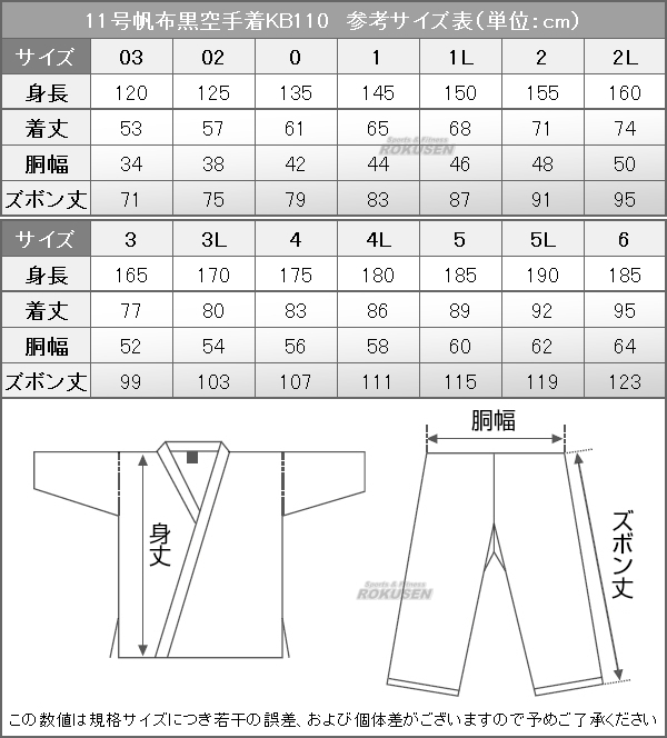 ISAMI・イサミ 11号帆布黒空手着 伝統派 KB-110 上下セット（KB110