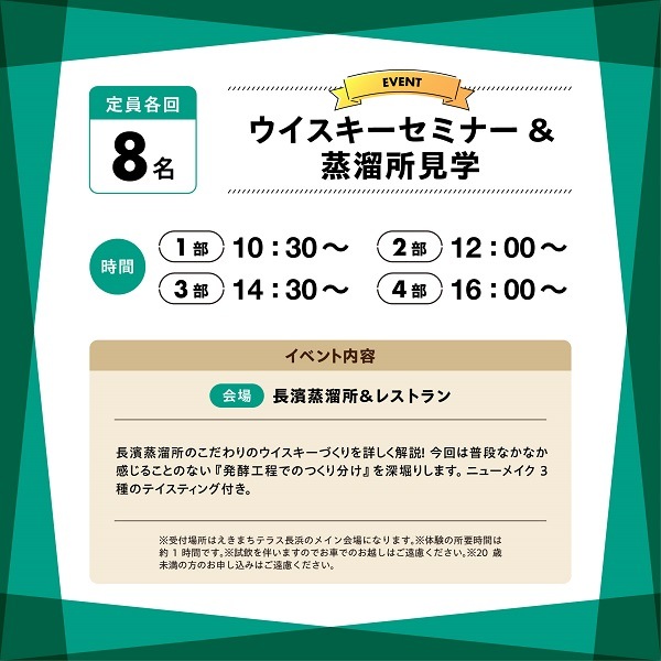 【10/12(土)】長濱フェス2024　ウイスキーセミナー＆蒸溜所見学