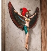 ���奨���ץ� ���Ⱦ�Ǯ�Υ������� ��Ħ�� Ħ�� ������������ �ɳݤ�Ħ��/ Goddess Isis Wall Sculpture[͢����