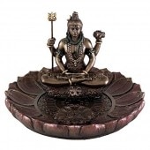 ϡ˺¤륷 Ω ֥ Ħ/Hindu God Shiva in Meditation Round Incense Holder Plate Incense Burner͢