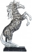 ���硼����S����������������С��ȡ����Ħ�蘆�줿���Ϥ�Ω���� Ħ��/ Silver Toned Engraved Horse Standing Statue��͢���ʡ�