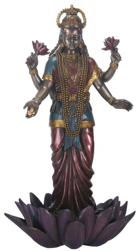 �⤵ ��24��� (�Ⱦ�ŷ) Ω�äƤ��� �饯����ߡ��� ¿���ɤ� Ħ�� Ħ��/ 9.5 Inch Standing Lakshmi Eastern Statue Figurine(͢���ʡ�