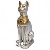 古代エジプト 猫の女神 バステト彫像 彫刻 グランデサイズ/ ピラミッド ファラオ 月と豊穣を司る女神 豊穣を司る神（輸入品）