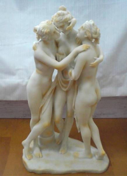 三美神　彫刻。西暦2世紀。高さ47 cm , レプリカ, ローマ神話 ローマ文化 三美神 彫刻。西暦2世紀。高さ47 cm , レプリカ, ローマ神話