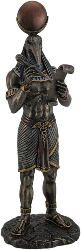 古代エジプト 書記、魔法、知恵、そして月の神 トート(トト)神 ブロンズ風彫像 ナイル川 ピラミッド(輸入品