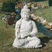 大きな寺院の高貴な仏陀 巨大彫像: 人造石仕上げ インテリア装飾 ガーデンアート工芸 庭園 芝生 贈り物 輸入品